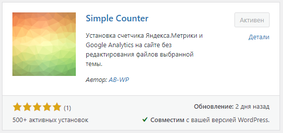 Плагин Simple Counter для wordpress