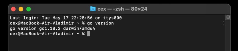 go version mac os