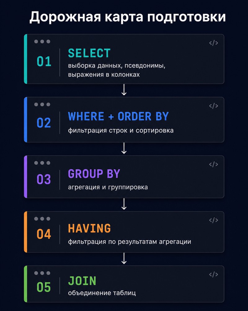 Дорожная карта подготовки к SQL-интервью
