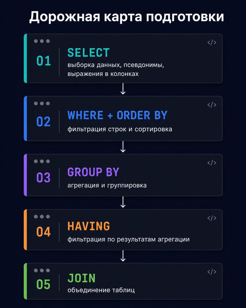 Дорожная карта подготовки к SQL-интервью