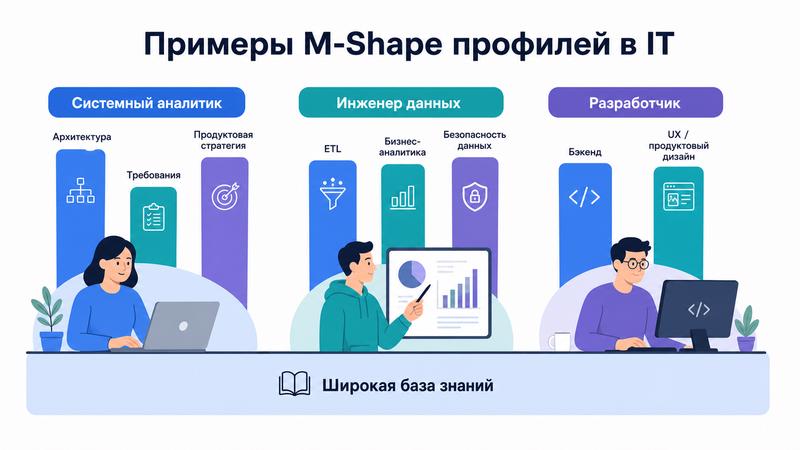 Примеры M-Shape профилей в IT: аналитик, инженер данных, разработчик